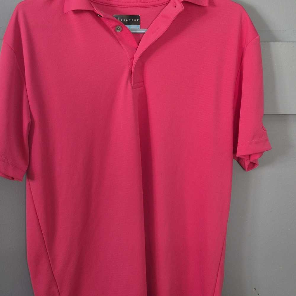 Vibrant Pink Polo PGA Shirt for Men